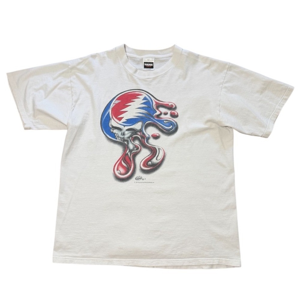 Vintage 1994 Grateful Dead Band Buzz Parker Melting Skull Art Graphic T-Shirt